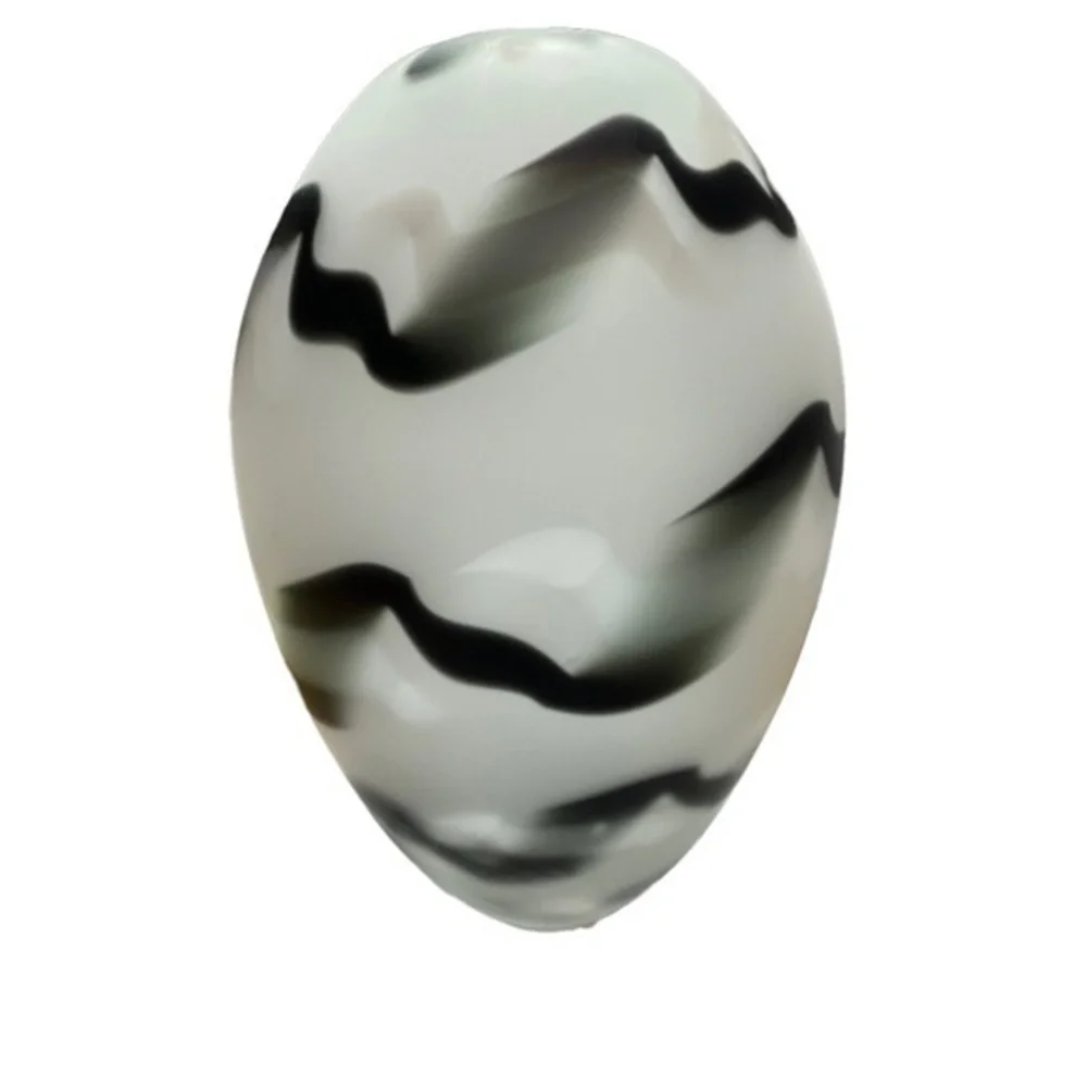 Sasaki Vintage Black and White DNA Swirled 10in Art Glass Vase